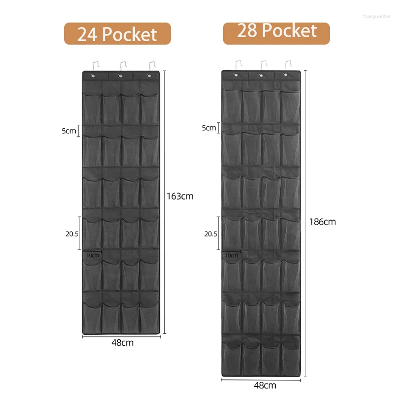 Storage Boxes 24/28 Large Mesh Pockets Wall Hanging Shoe Organizer Rack Over The Door Fabric Cabinet Closet Sundries Bag