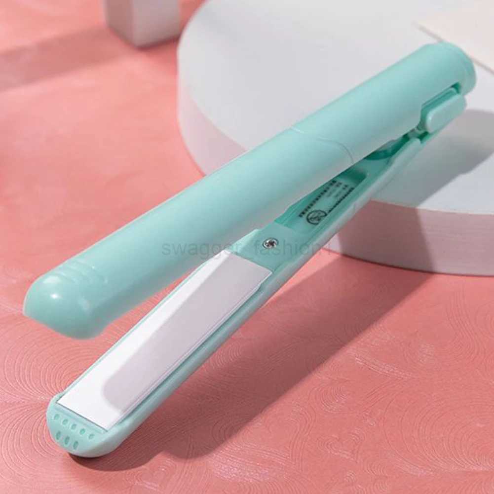 USB Straight Hair Splint Curling Straight Dual-purpose Mini Portable Curler Temperature Indicator Light for Travel SuppliesB240719