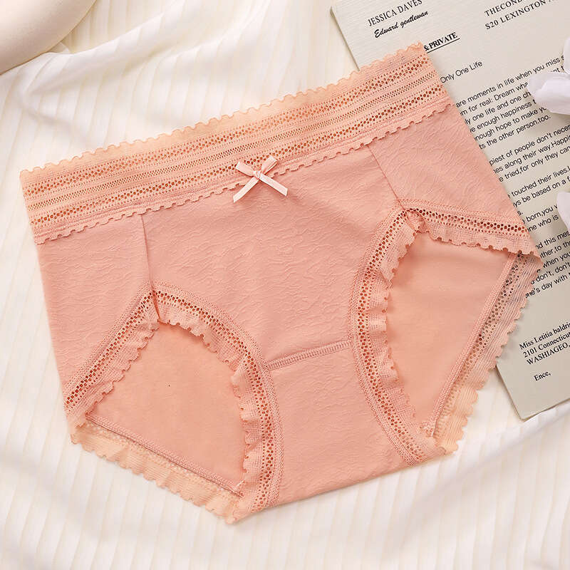 Mulberry Silk Crotch Women's Belly Cinching High Waisted Underwear, Lace Edge Seamless Triangle Pants for Women Calzoncillos Calecon Women Underw