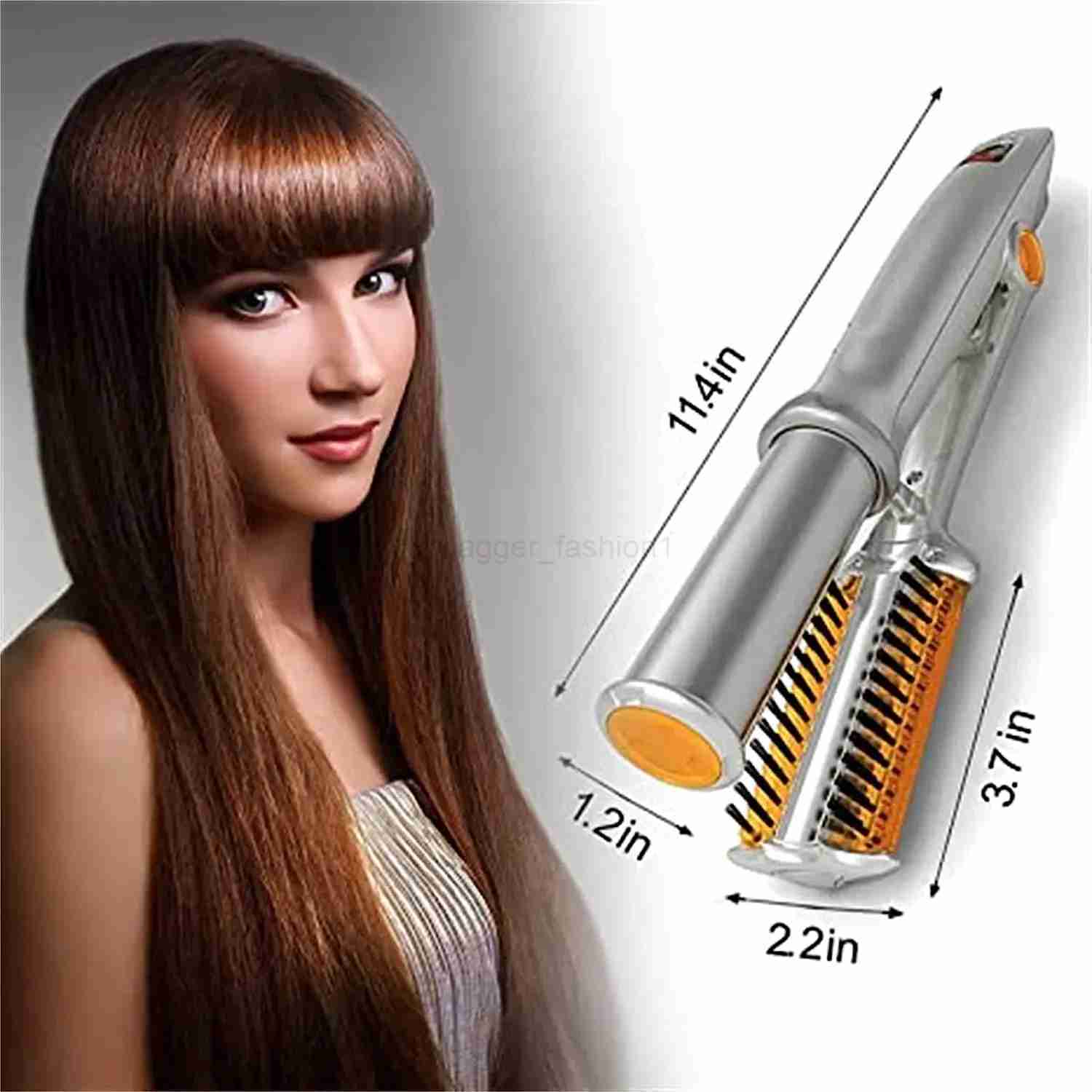 2-Way Rotating Hair Curler Straightener Automatic Curling Iron Electric Hair Brushes Ceramic Iron Hair Straightening StylerB240719
