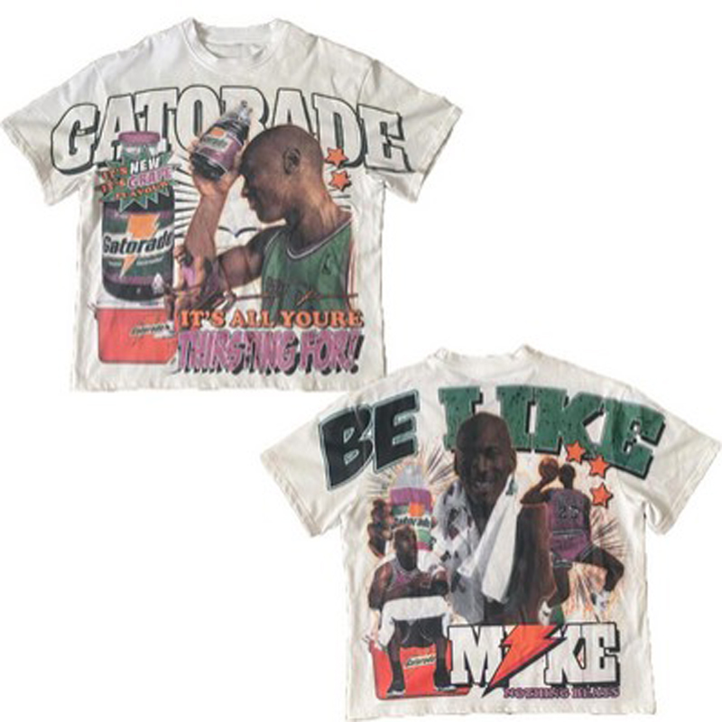Trendy Street Men's Y2K T-shirt Women's Harajuku Wind Printed Short Sleeve Cotton Outdoor Sports Tops