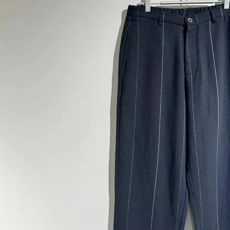 Top Quality BV Striped Linen Cotton Business Suit Pant Trousers for Men Pants Streetwear Techwear Tracksuits Mens Clothing 240712