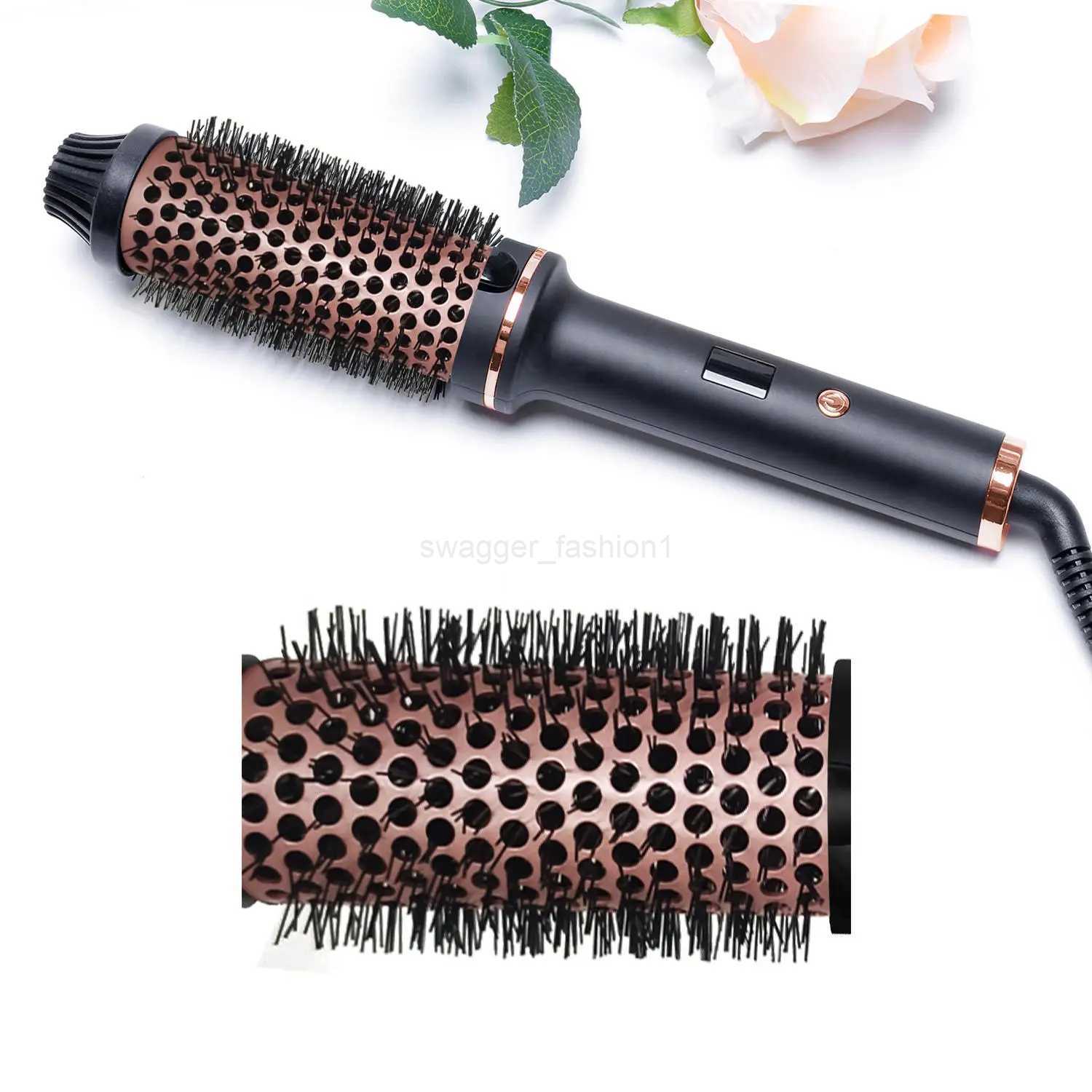 450F Thermal Brush Hot Comb Heated Hair Brush Hair Curler and Straightening Brush with Negative Iron For Women GiftB240719