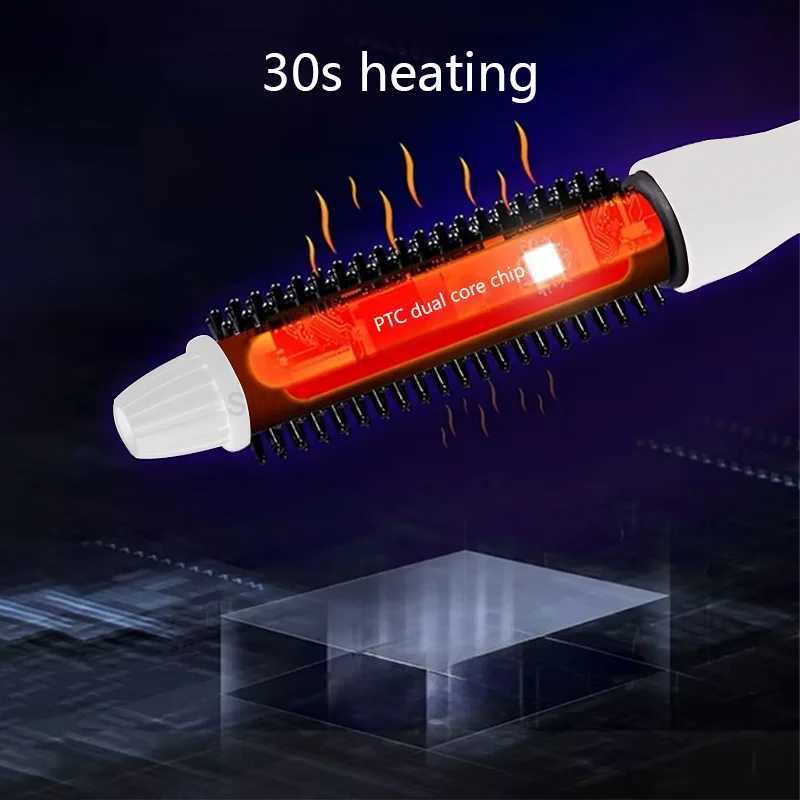 Professional Hair Curler Curling Iron Tourmaline Ceramic Hot Brush Hair Straightening Brush LCD Display Hair Styling Curly ToolsB240719