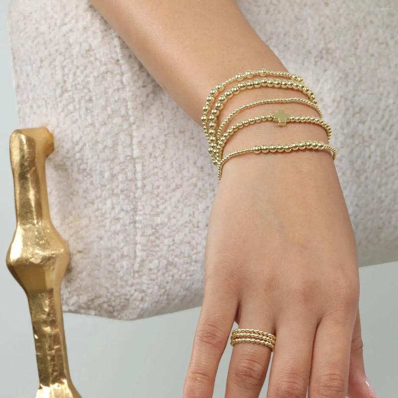 18k Gold Bracelet Womens Gold Cross Bracelets for Women Beaded Charm Bracelet Elegant 18K GoldPlated Jewelry for Women Lightweight Daily Wear Z250910