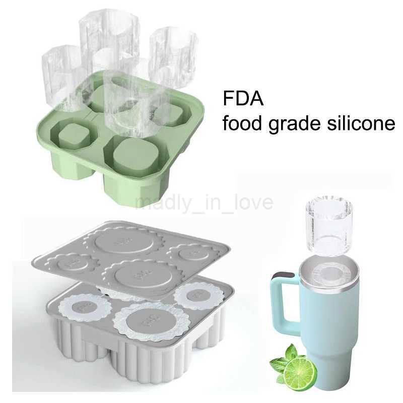 4 Grids Ice Cup Mold Silicone For Water Cup Large Capacity Ice Grid Ice Making Mold Creative Easy Release TrayM240719