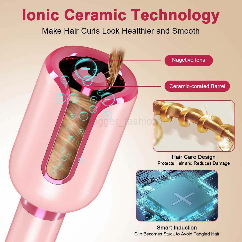Auto Hair Curling Irons Electric Automatic Ceramic 1 Inch Hair Curler Rotating Curls Waves Anti-Tangle Curling Waver Large SlotB240719