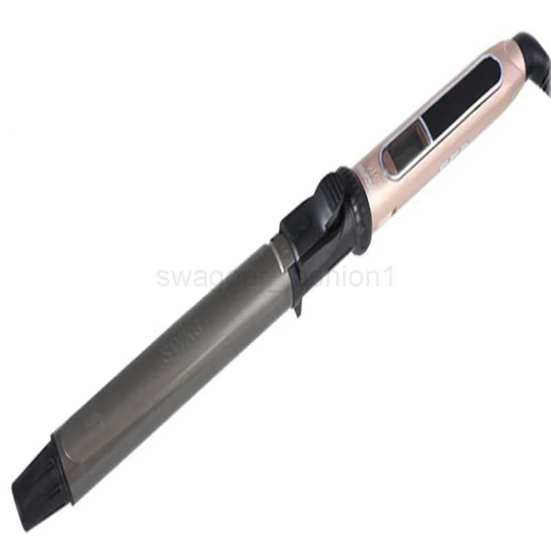 Diameter Size Styles Professional Nano Titanium Hair Curler with LED Digital Black+Gold Color Automatic Rotating Curling IronB240719Bs240720