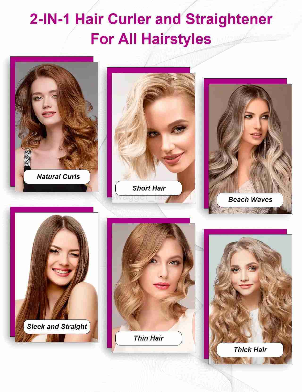 Landot Straightening Curling Iron Combo for Curl Wave Straighten Women Hair - 1 Inch Dual Voltage | HS168 | landotB240719
