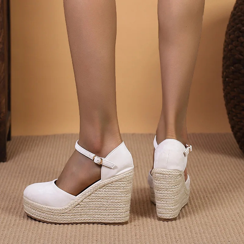 Lihuamao Comfort Wedges Platform Sandals Womens High Heels ESPAdrilles Pump Comfort CSual Shoes 240719