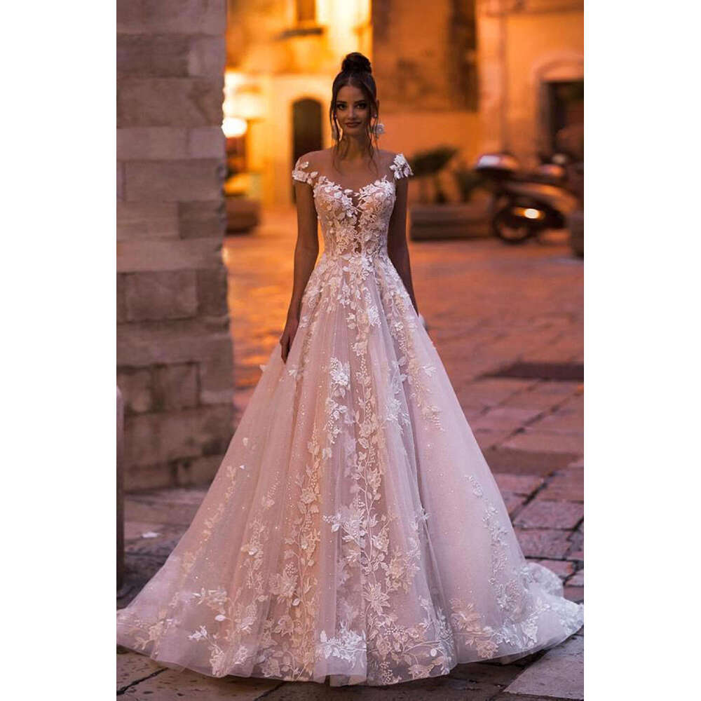 Romantic Dresses For Women 2023 Off The Shoulder Backless Lace Appliques Boho Wedding Gown Vestidos Novia Robe De