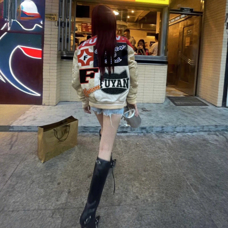 Motorcycle Racing Jacket Bomber Men Y2k Spring Varsity Jacket American Letter Embroidery Baseball Long Sleeve Jackets Coat 240717