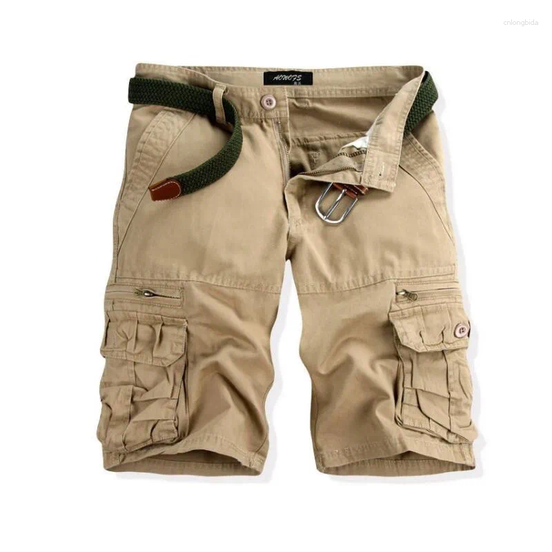 Tactical Cargo Shorts for Men: Multi-Pocket Summer Bermuda Clothing in Green, Beige, Black