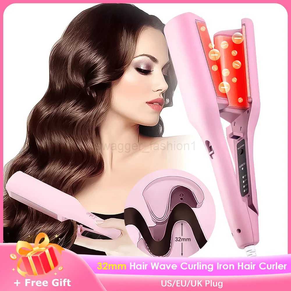 32mm Hair Wave Curling Iron Professional French Egg Roll Hair Curler Corrugated Wavy Styler Fast Heating Volumizing Styling ToolB240719B244720