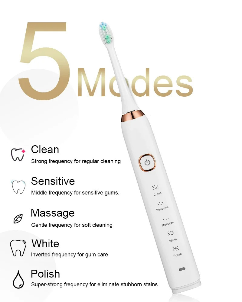 Sarmocare Toothbrushes for S100 Ultrasonic Sonic Electric 8 Head Toothbrush IPX7 Waterpro Rechargeable USB Travel Case Kids 240717