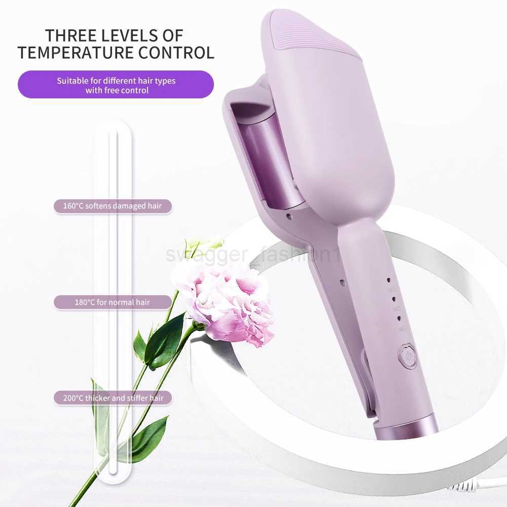New 36mm Wavy Hair Curlers Curling Iron Wave Volumizing Hair Lasting Styling Tools 3 Gears Egg Roll Head Waver Styler WandB240719