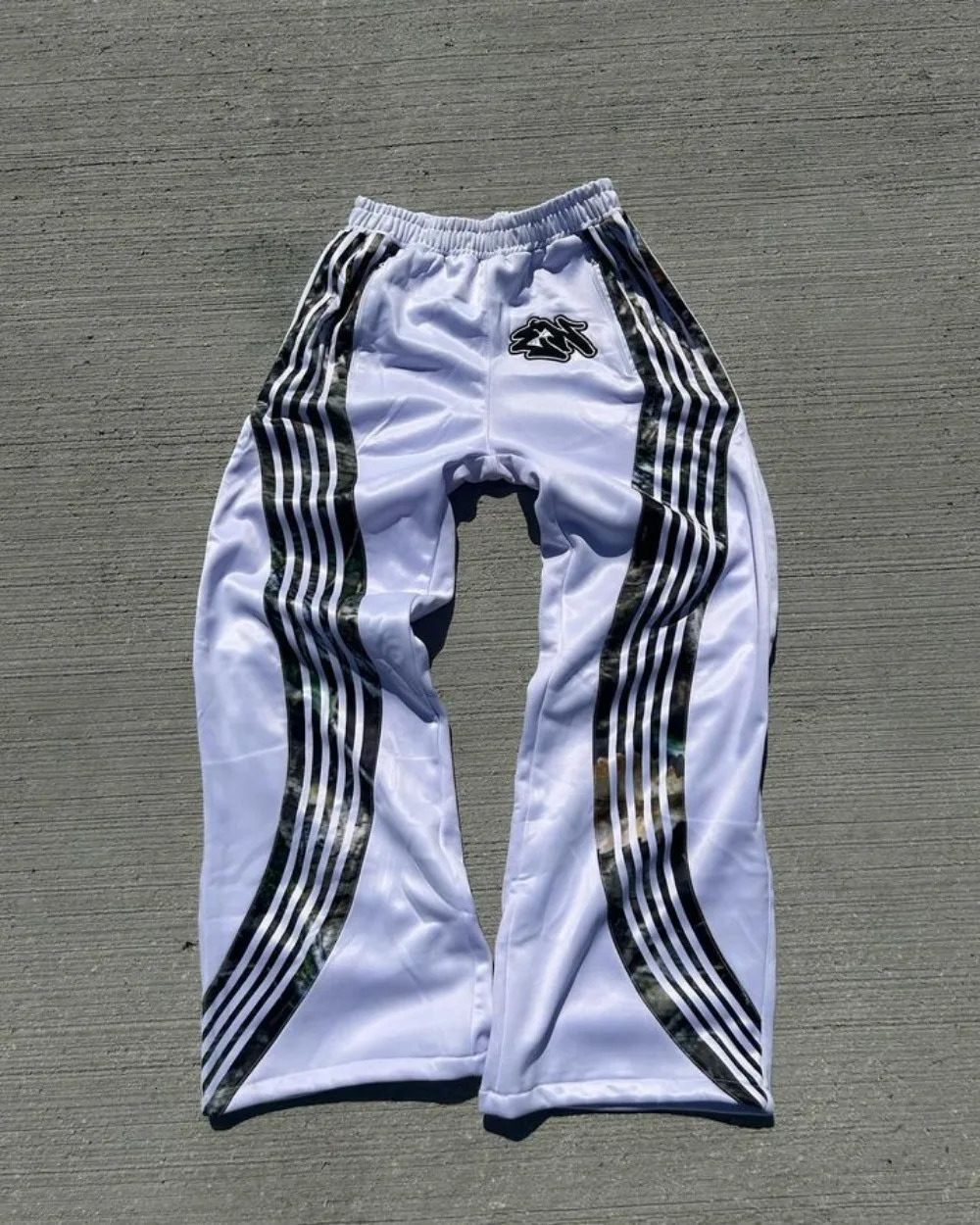 High Street Trend Striped Stretch Waist Women Long Pants Y2k Harajuku Fashion Loose Casual Sports Wide Leg Joggers Men 240713
