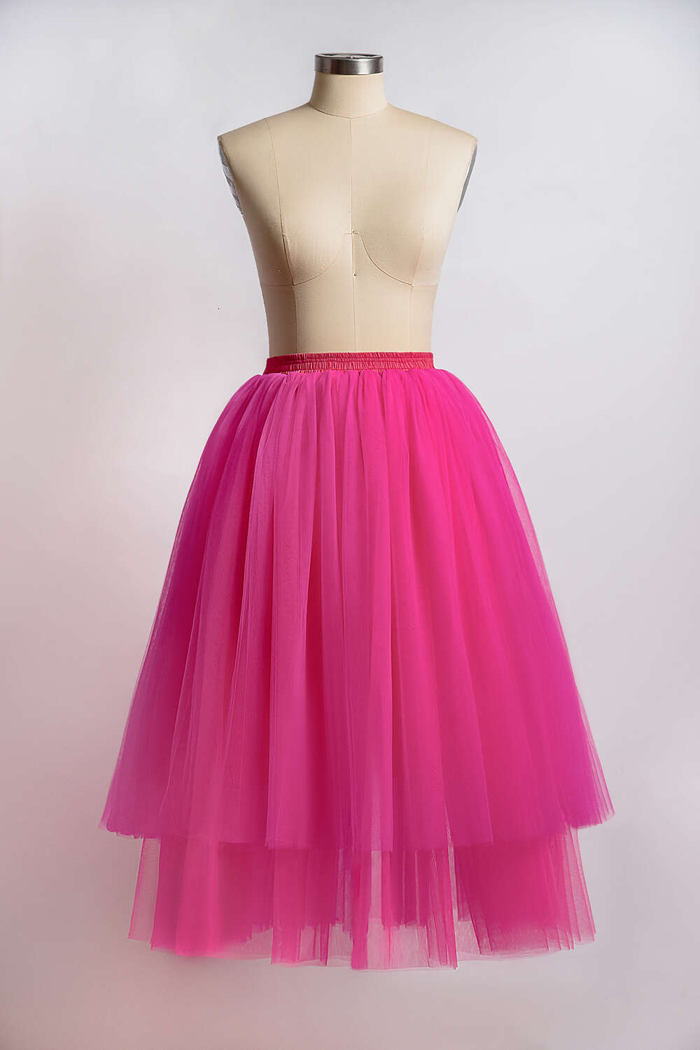 MisShow Popular Long Maxi Tutu Tulle Contrast Color A Line Skirt For Women Elastic High Waist Party Prom Gown Blue Beach Dress