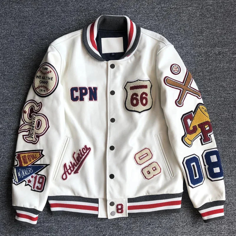 Hip Hop Pu Leather Jacket Mens Multi-letter Embroidery Fashion Motorcycle Coat Y2K Couple Loose Baseball Uniform Trend 240717