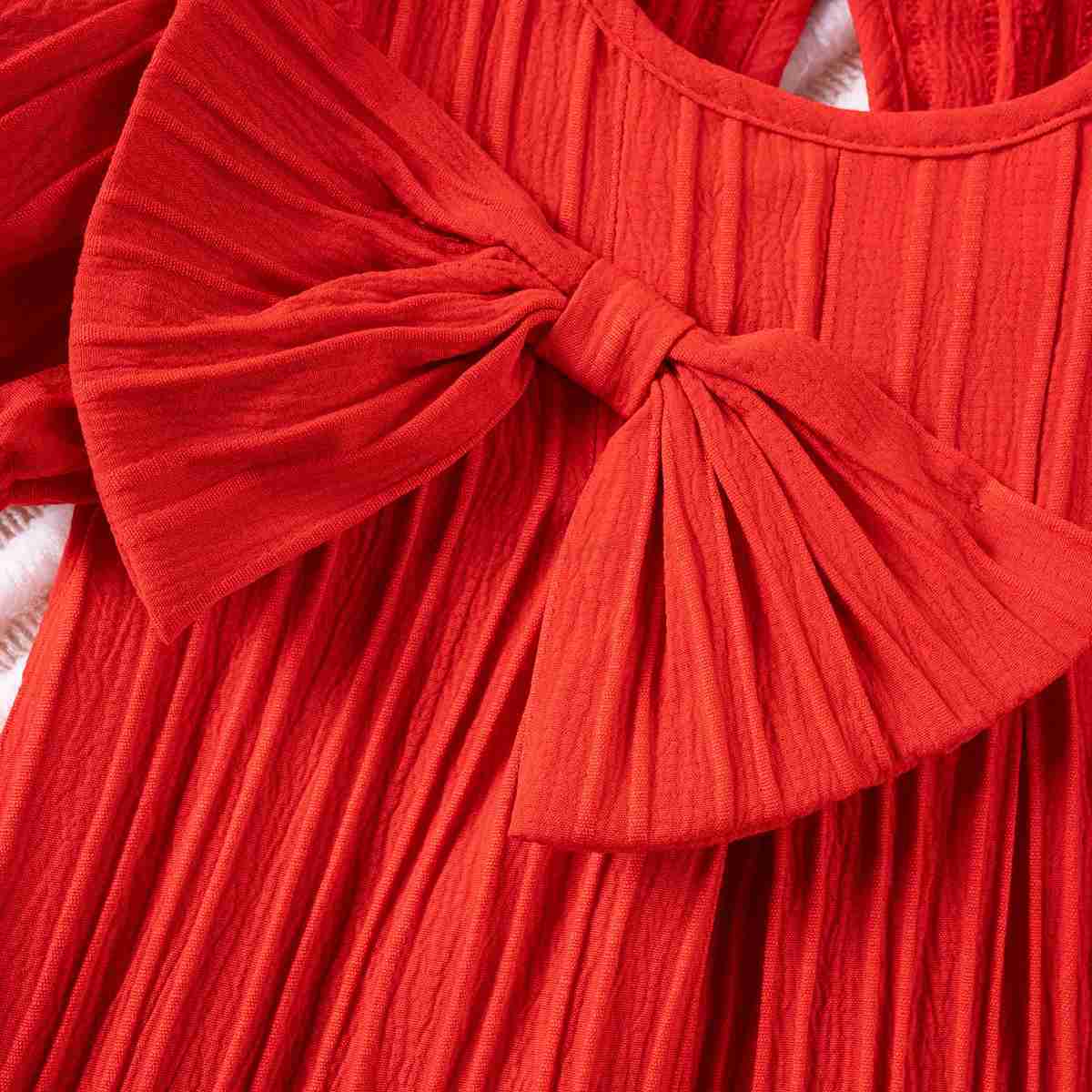 2024 Summer New Toddler Dresses Solid Colour Fashion Bow Fly Sleeve Design Girls Dresses Cute Sweet Birthday Party GiftXJ240720