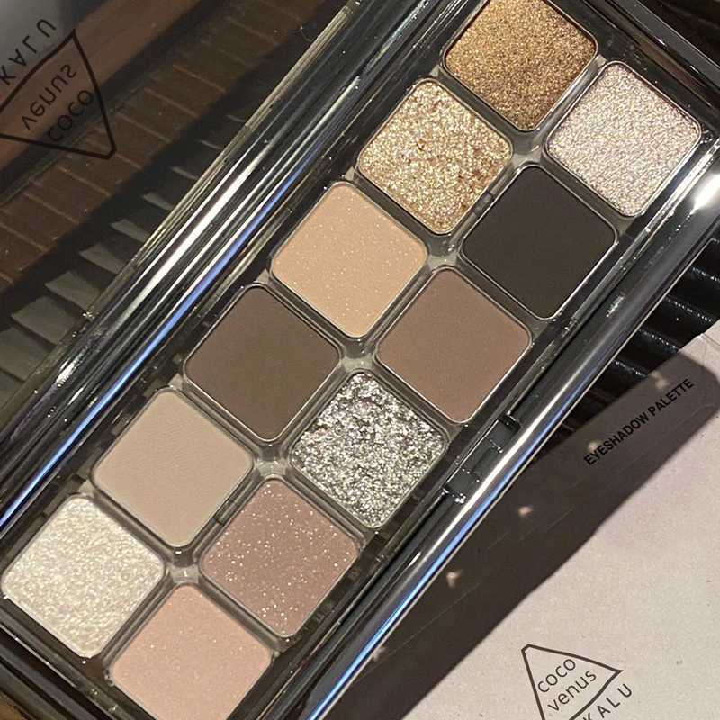12 Colors Eye Shadow palette Gold Dark Brown Eyeshadow Palette Waterproof Matte Shimmer Highly Pigmented Nude Eye Makeup zxx240720
