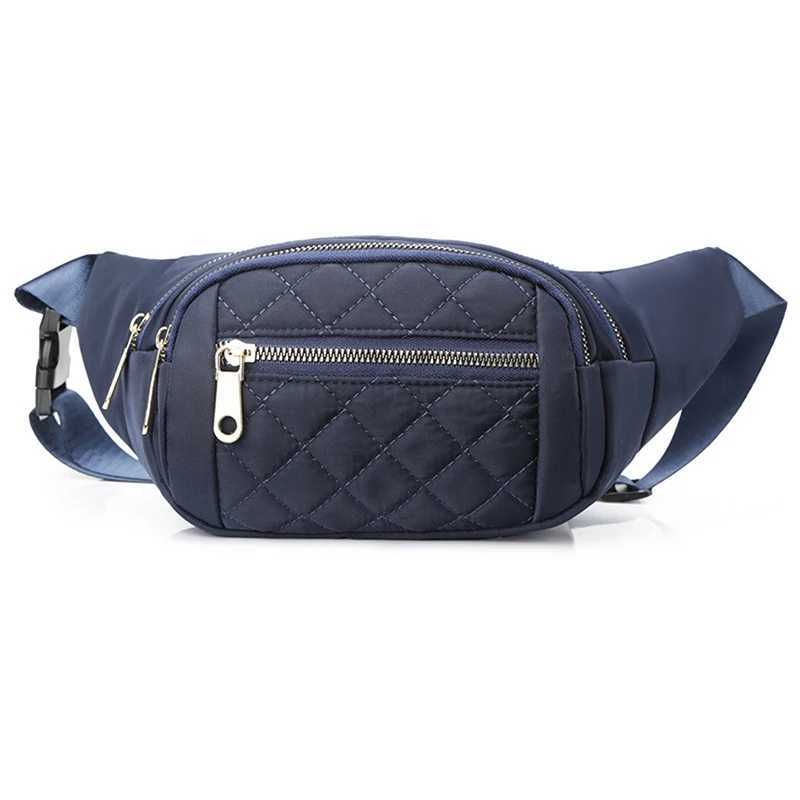 Women Plaid Waist Bag Female Oxford Waterproof Belt Bags Designer Crossbody Chest Bag Ladies Fashion Fanny Pack Banana Hip PurseXJ240720
