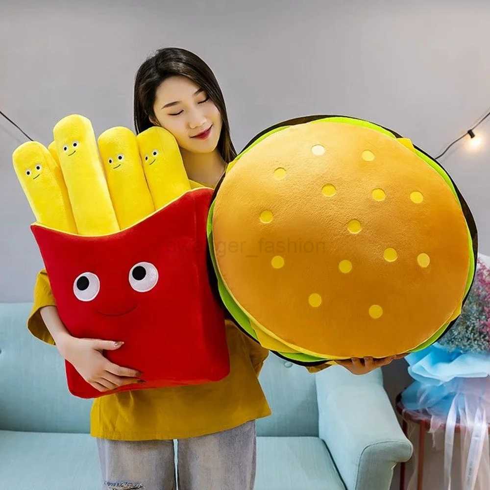 30cm Creative Cute Fun French Fries Hamburger Plush Toy Foodie Snack Pillow Doll Girl Boy Birthday Gift Soft Fill DecorationB270720