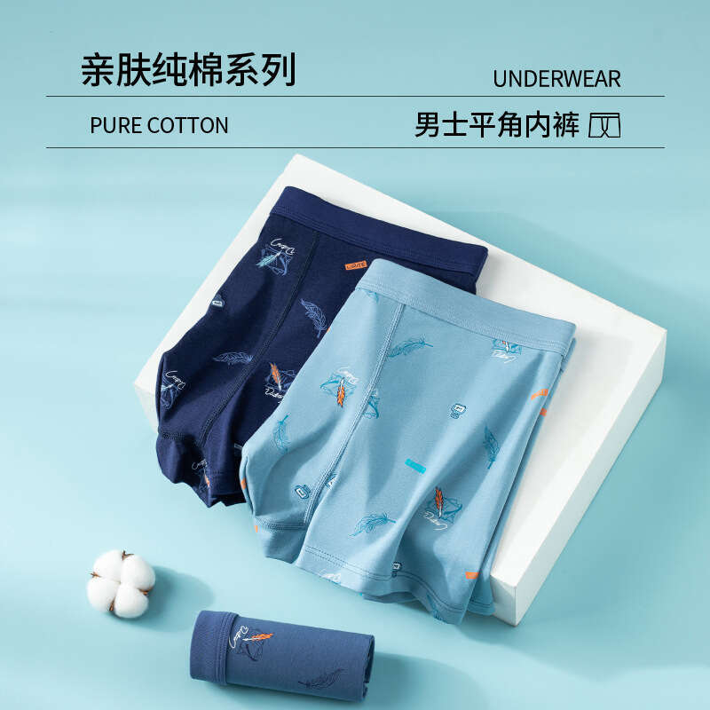 50 New Underwear Breathable Printed Four High Quality Leather Horse Cotton Men's Flat Corners Calecon Boxers for Men Designer Boxers Men Mens Box