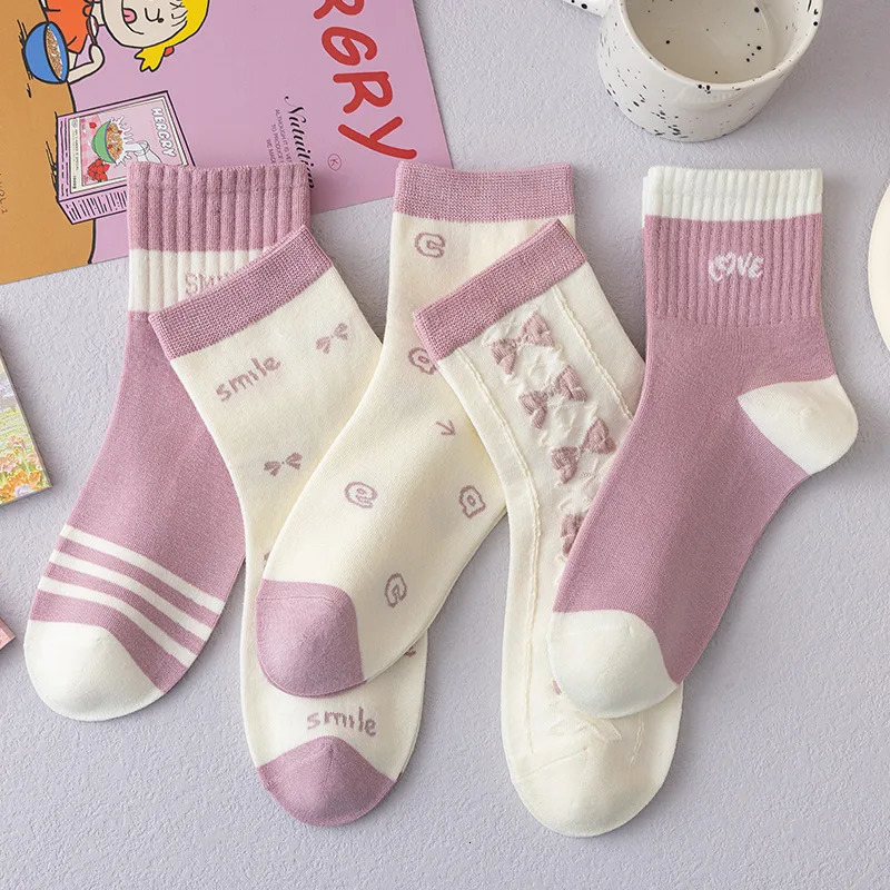 Antibacterial Womens Socks Tube Socks Long-Staple Cotton Autumn and Winter Leisure Womens Socks 240715
