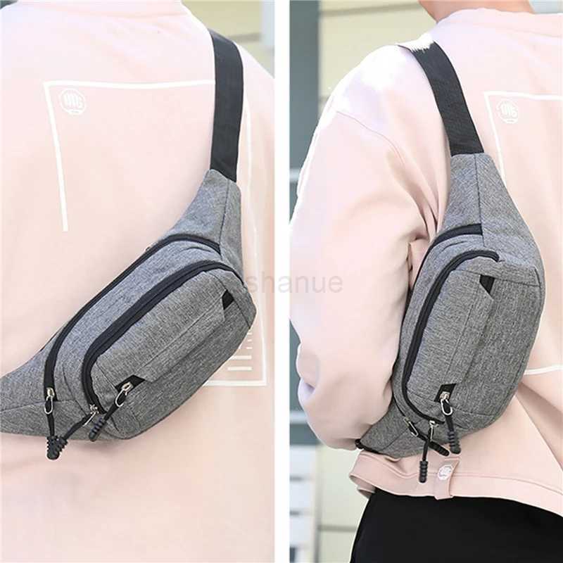 Women Men Waist Bag Chest Pack Waterproof Outdoor Sports Bag Canvas Pouch Korean-style Fanny Pouch Crossbody Banana BagXJ240720