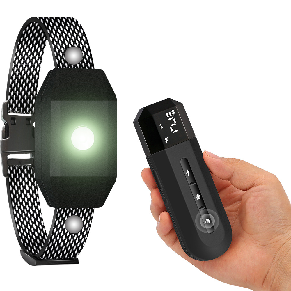 Colored lights 2023 new dog trainer bark stopper electric shock collar vibration warning remote control dog barking pet supplies waterproof