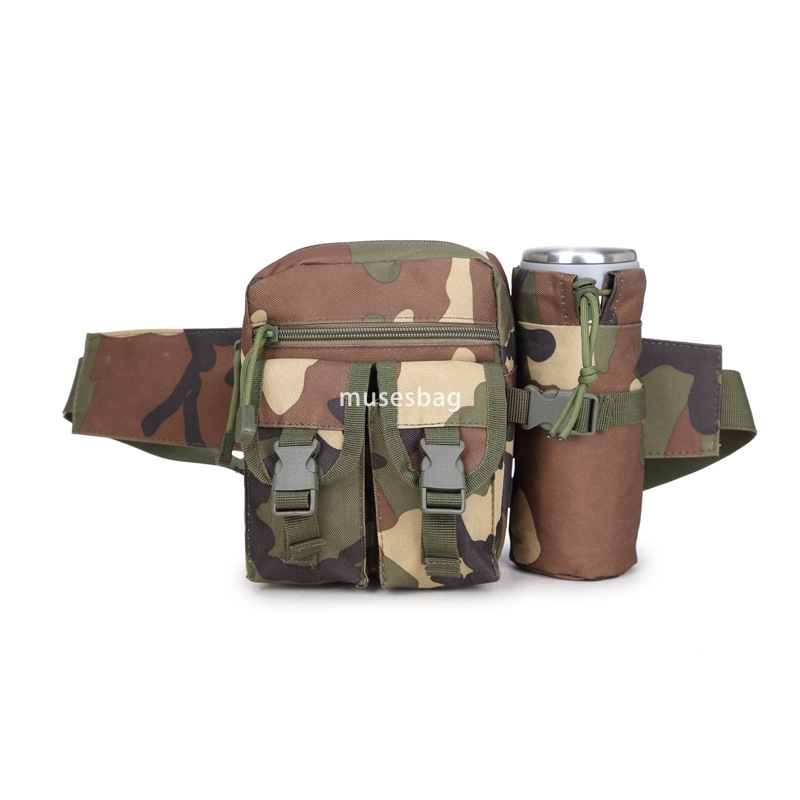 New waterproof fabric tactical kettle bag military enthusiast leisure outdoor bag men's and women's sports small bag camouflage travel waist