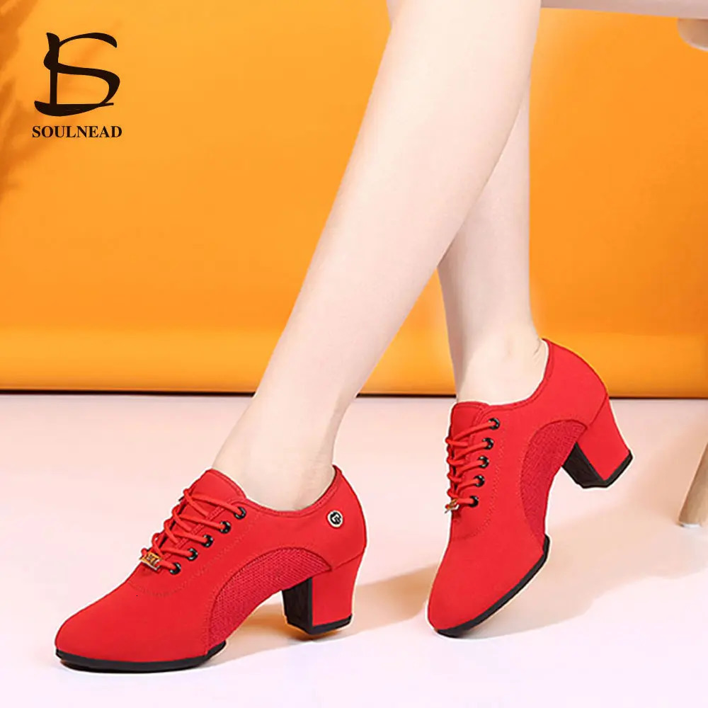 Latin Ballroom Dance Shoes Women Tango Jazz Salsa Dancing High Heels Training Shoe Girls Ladies Modern Social Dance Sneakers 240708