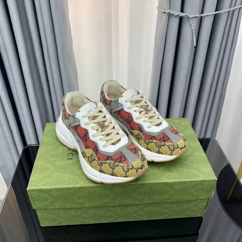 Designer rhyton chaussures multicolores baskets hommes entraîneurs trahison vintage chaussures plate-forme sneaker fraise souris bouche rétro cha