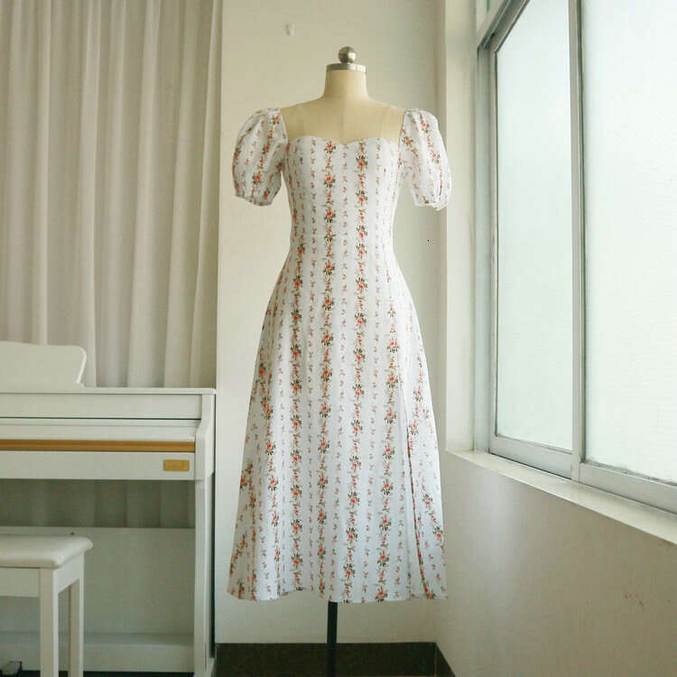 Popular Ventilation Ref Linen Printed Dress Summer New French Style Women S Clothing Fishtail Dress Short Sexy Denim Dress BOHO DRESS Oversize Dress L