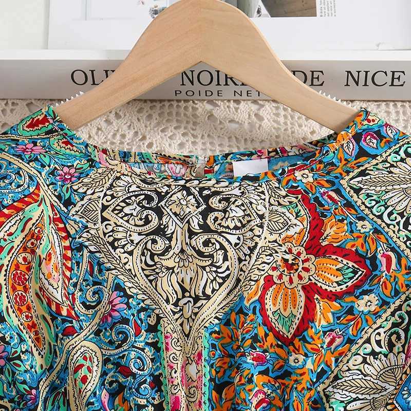 Girl Dress Summer New Retro Floral Print Designed Classic Elegant Daily Casual Holiday Vacation Birthday Party Princess DressXJ240720
