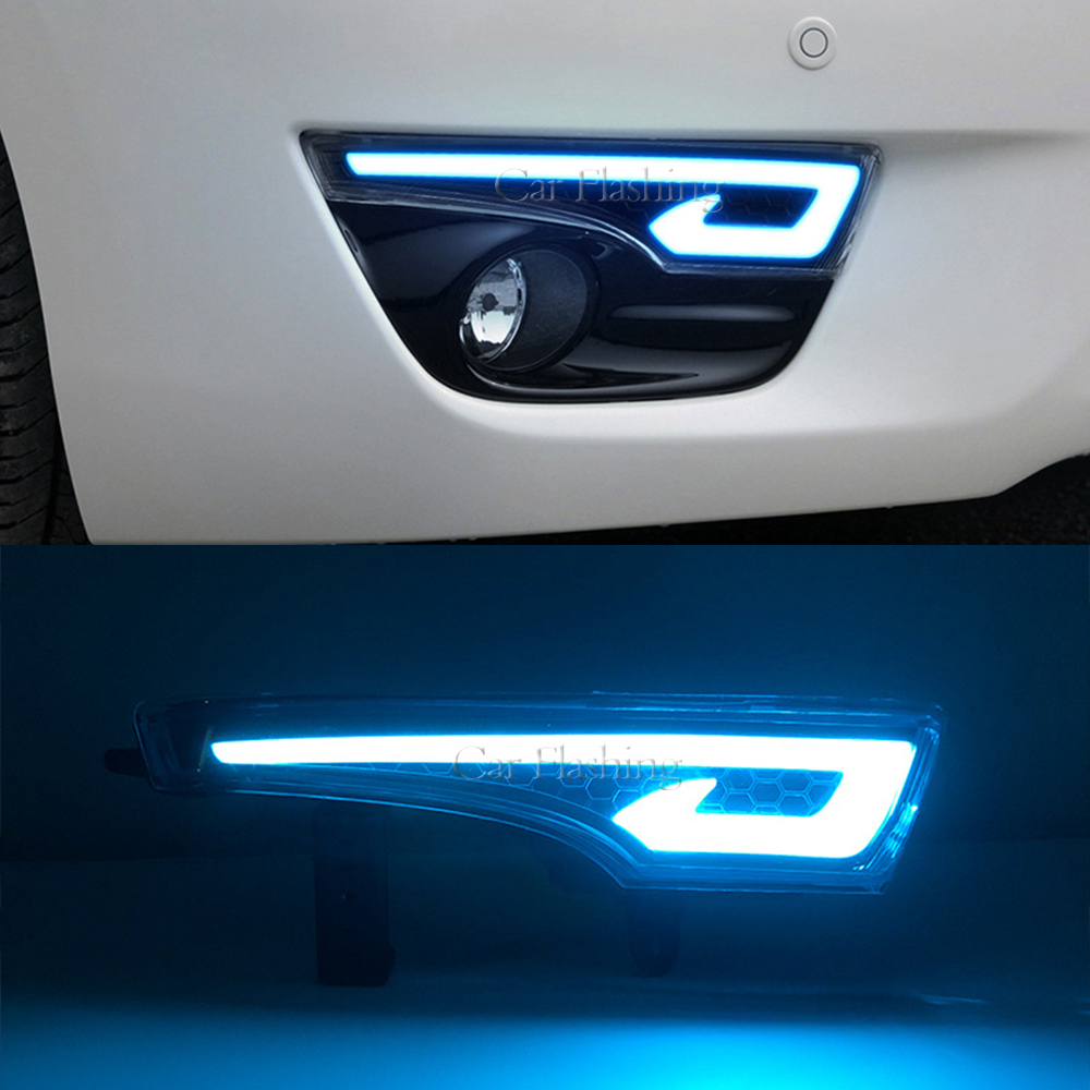Car DRL For Nissan Altima Teana 2013 2014 2015 2016 Daytime Running Lights fog lamp cover With turn signal Daylight