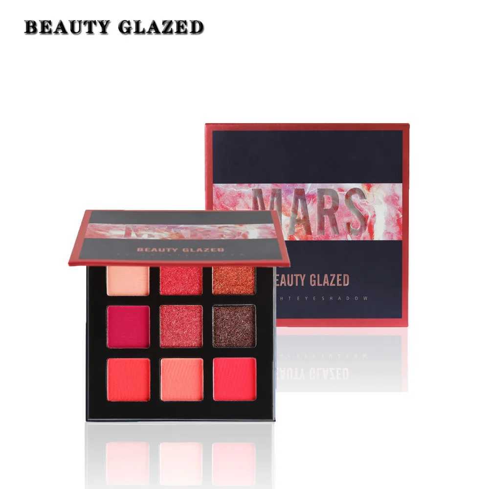 Matte Glitter Eyeshadow Palette 9 Colors Red Color Tone Shimmer Eyeshadow Palette Long Lasting High Pigmented Powder Colorful W250520