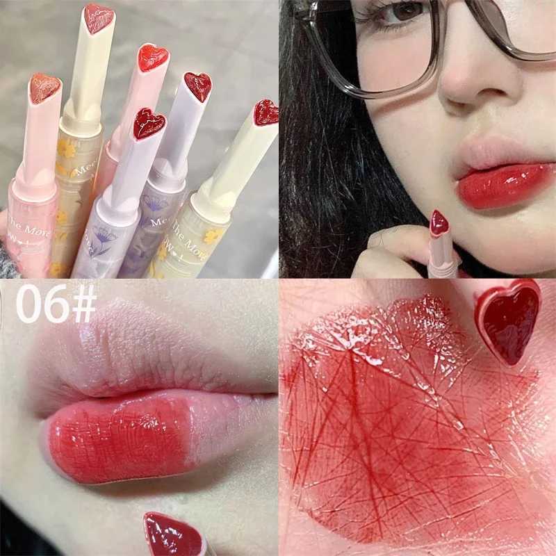 Heart-shaped Lip Glaze Flower Mirror Lipstick Waterproof Non-stick Cup Lip Gloss Lasting Moisturizing Whitening Lip Pen KoreanXJ241205