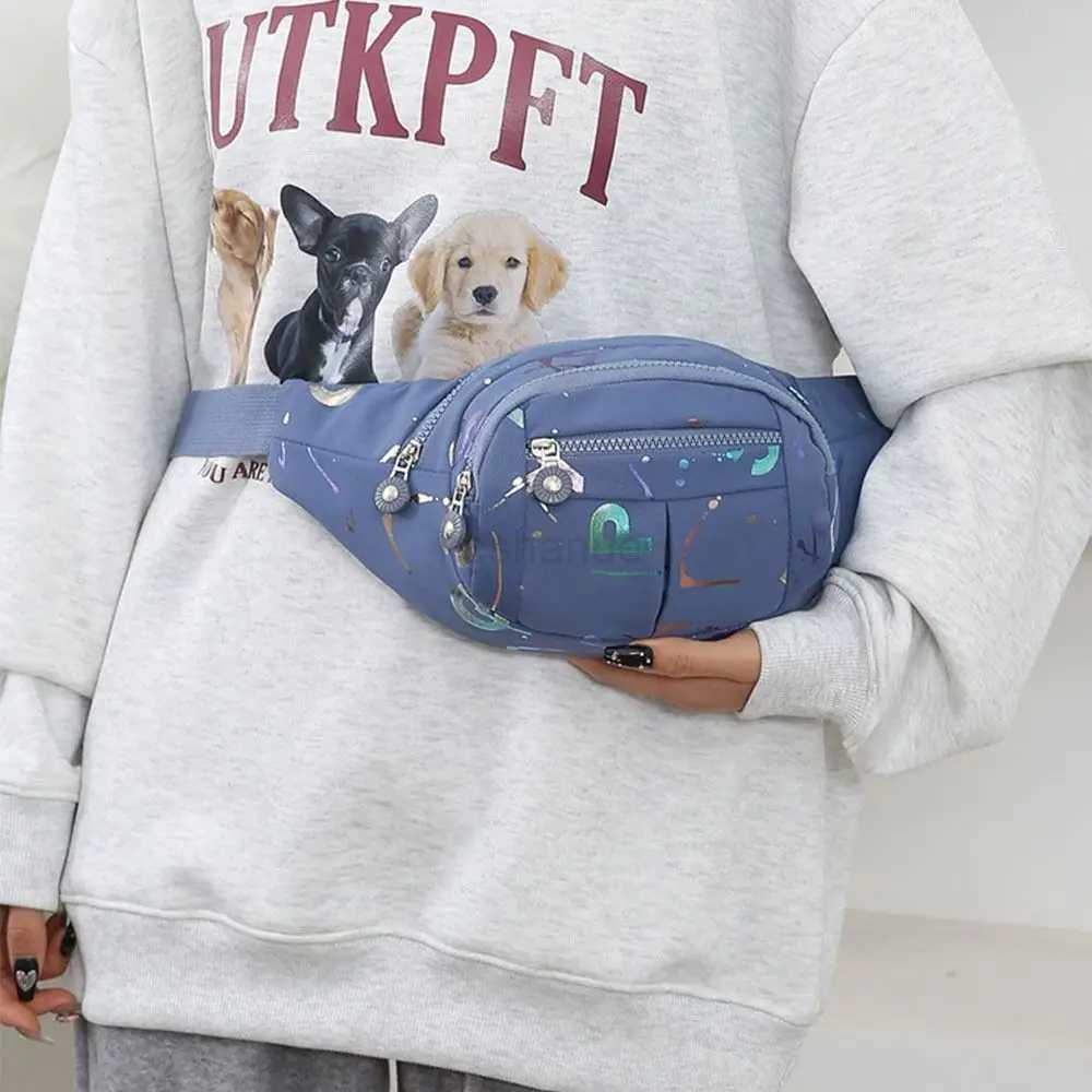 Hot Stamping Letters Waist Bags Multifuntional Waist Bags for Women Waterproof Oxford Casual Waist Packs Crossbody Chest BagsXJ240720