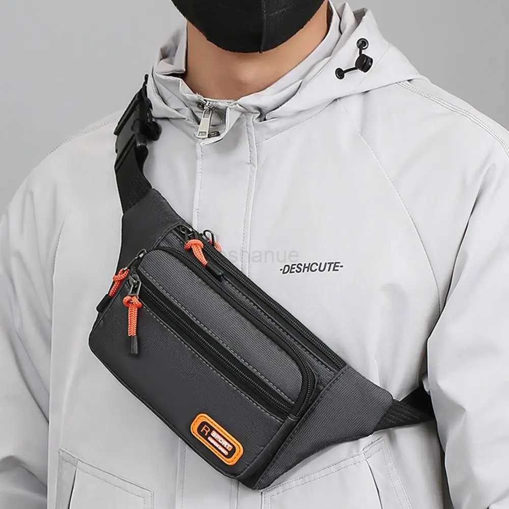 Men Nylon Waist Bag Large-capacity Anti-theft Business Cashier Wallet Waterproof Outdoor Travel Sports Mobile Phone BagXJ240720