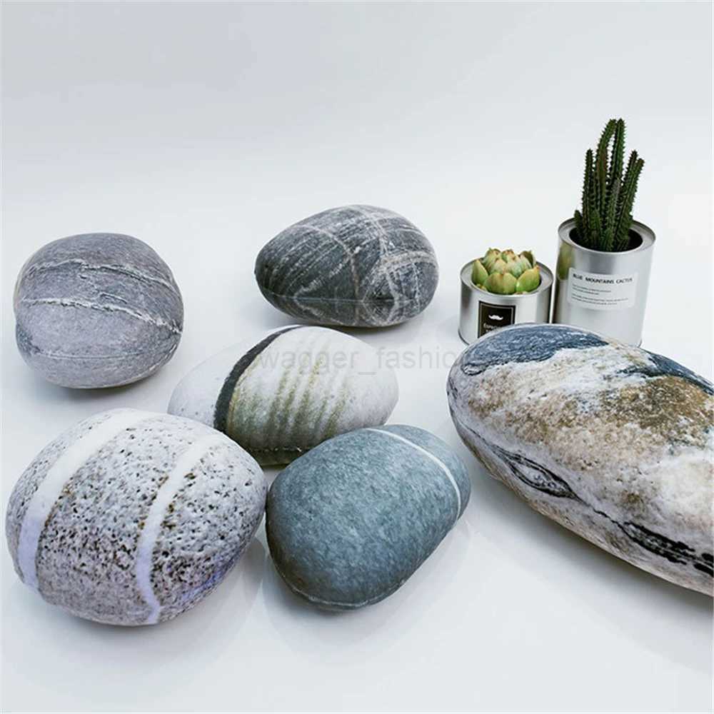 Pebble Stone Rock Shape Pillow Cushion With Stuffing 3D Plush Pillow Cushion Soft Stuffed Pillow Cushion For Children Home DecorB270720