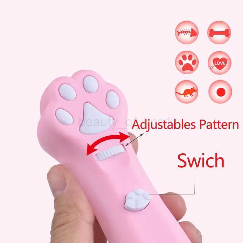 Laser Cat Teasing Stick 5 Modes + Red Dot LED Light Pointer Indoor Interactive Projection Toys Dog Kitten Pet Accessories zxx240720