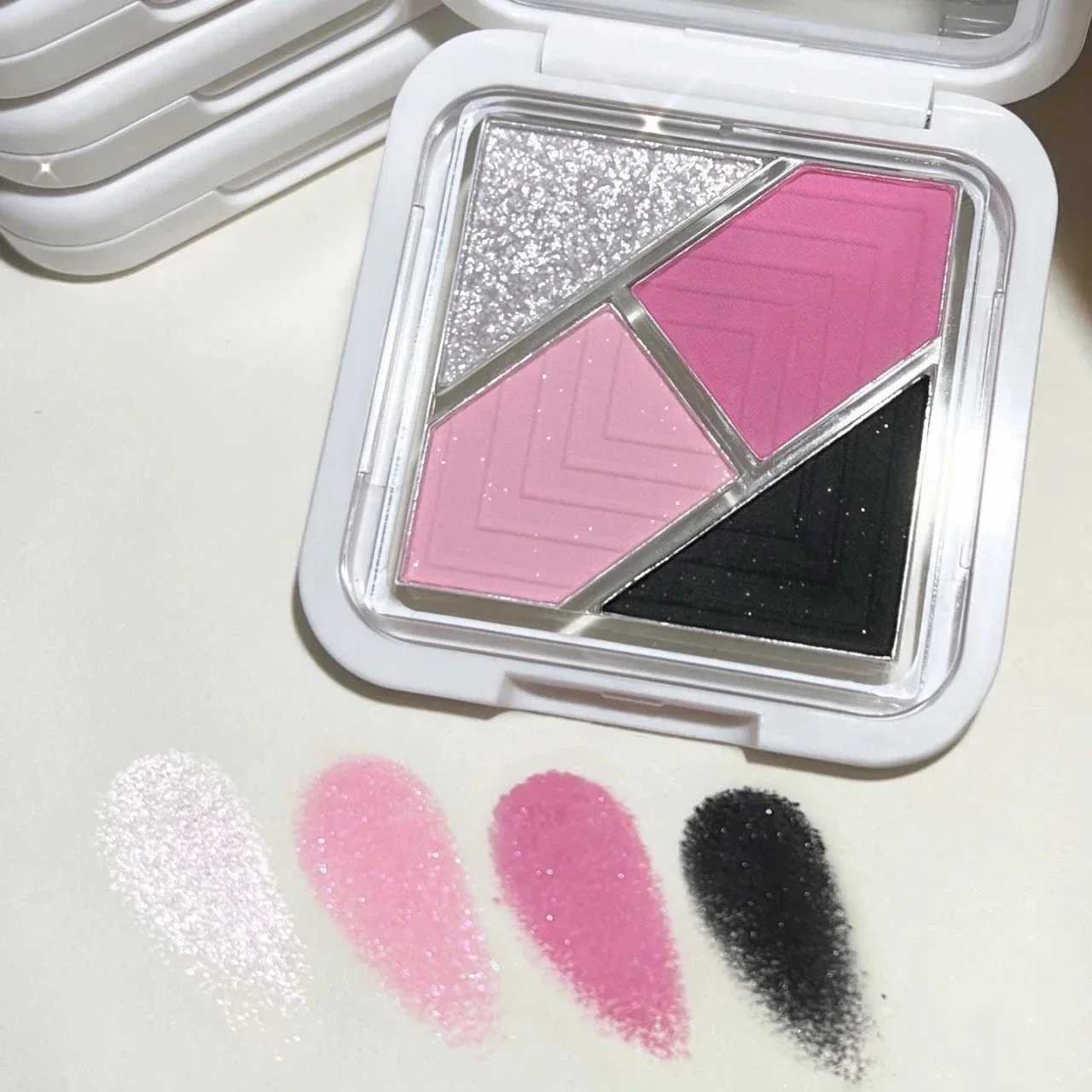 4 Colors Eye Shadow Palette Matte Glitter Green Eyeshadow Blue Pink Black Eye Shadow Pigments Shadow Professional Makeup Palette zxx240720