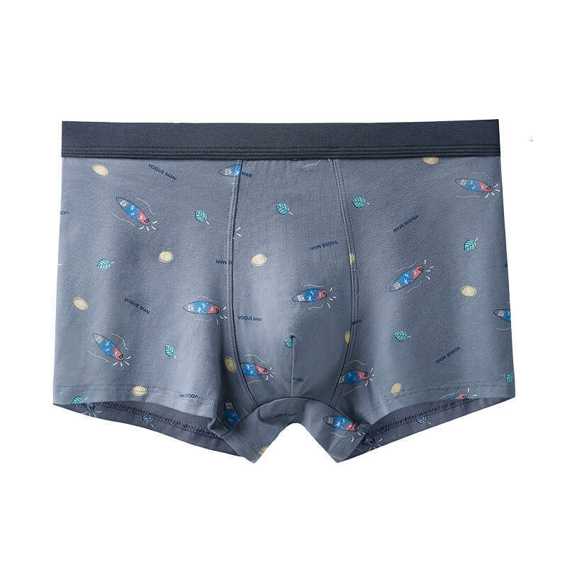 50S Pure Cotton Underwear, Breathable Printed Boxer Shorts, 3DU Convex Large Space, Youth Development Period Men's Underwear Boxer Boxeur Pour Ho