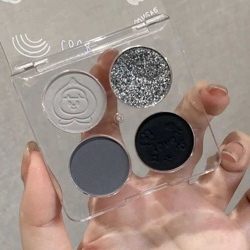 Black Punk Smoking 4 Color eye shadow Silver Grey Pearl Matte Black Halloween Ins Cheap eye shadow PaletteW240730