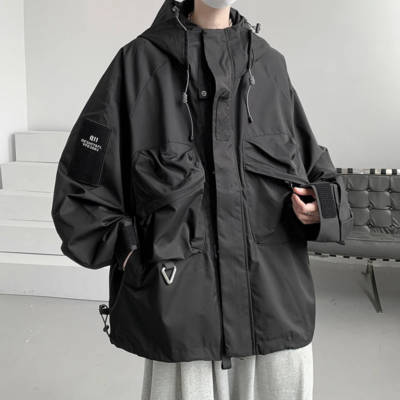 Streetwear Mens Jackets And Coats Autumn Cargo Black 6XL 7XL 8XL Hip Hop Waterproof Outerwear Windproof Overcoats 240716