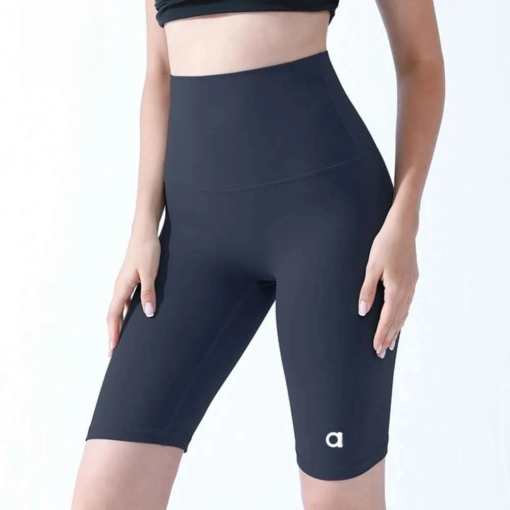 A201 Women Biker Shorts Summer High Waisted Thin Bottomed Knee Pants Women's Tight Yoga Suit Barbie Cycling Sport Cropped Leggings