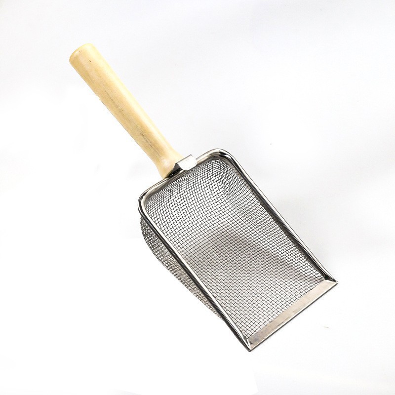 Large cat litter shovel stainless steel integrated cat litter box iron shovel metal fine hole spatula