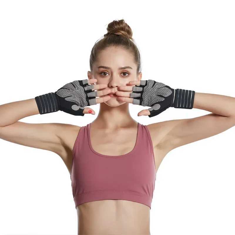 Sports Gloves Gym Sports Gloves Half Finger Weight Lifting Gloves with Wrist Support Belt Men Women Workout Exercise Fitness Training Glove z240720
